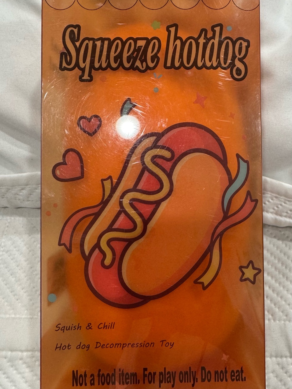 Squeeze Hotdog Squishy Toy XL Orange